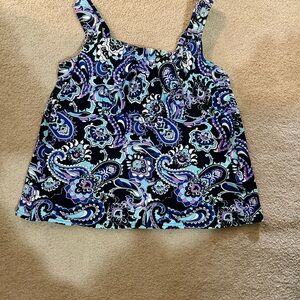 Lands' End Blue and Purple Swim Tank Top